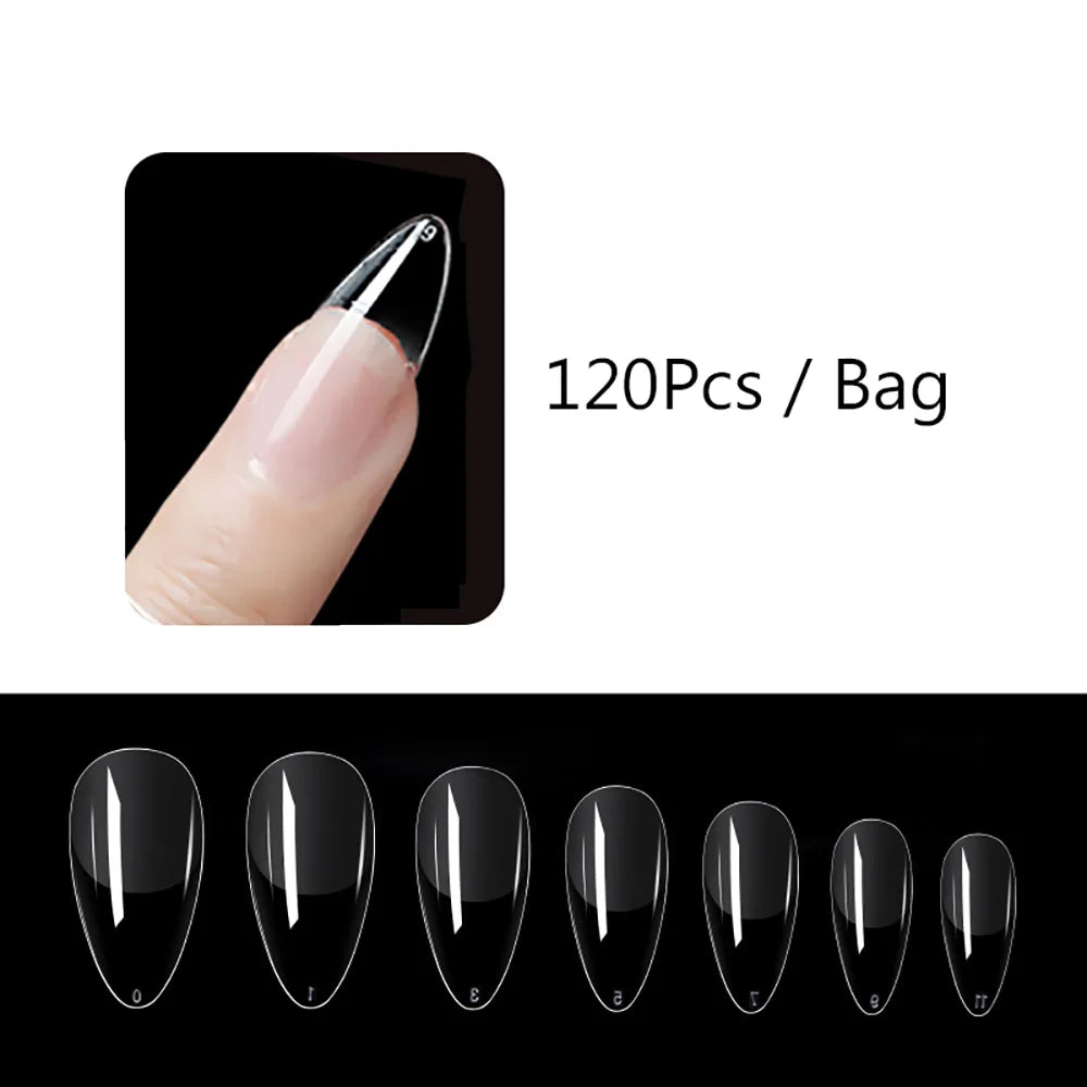 Matte Soft Gel Full Cover Almond Nail Tips