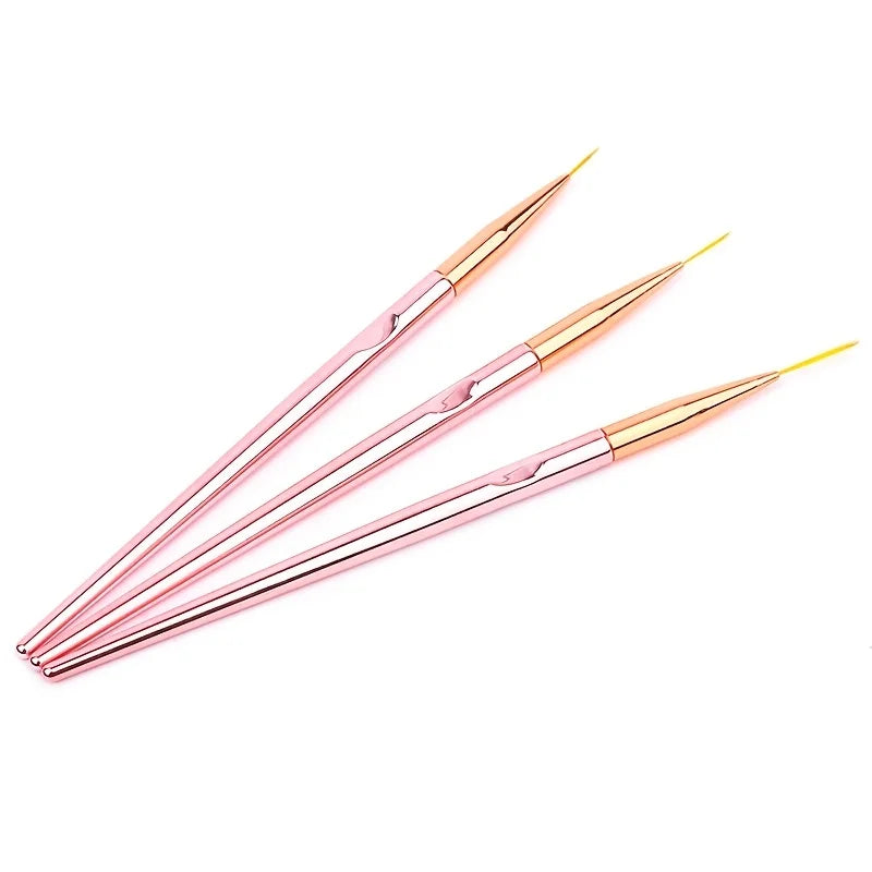 Professional Rose Gold Nail Art Liner Brush Set - 6