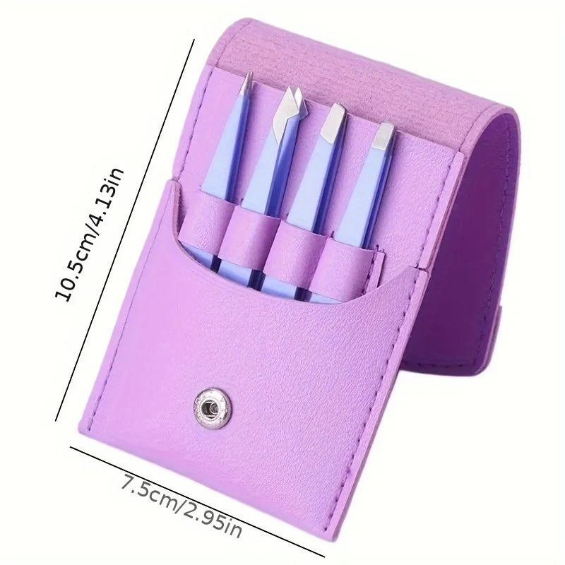 Precision Stainless Steel Eyebrow Tweezer Set