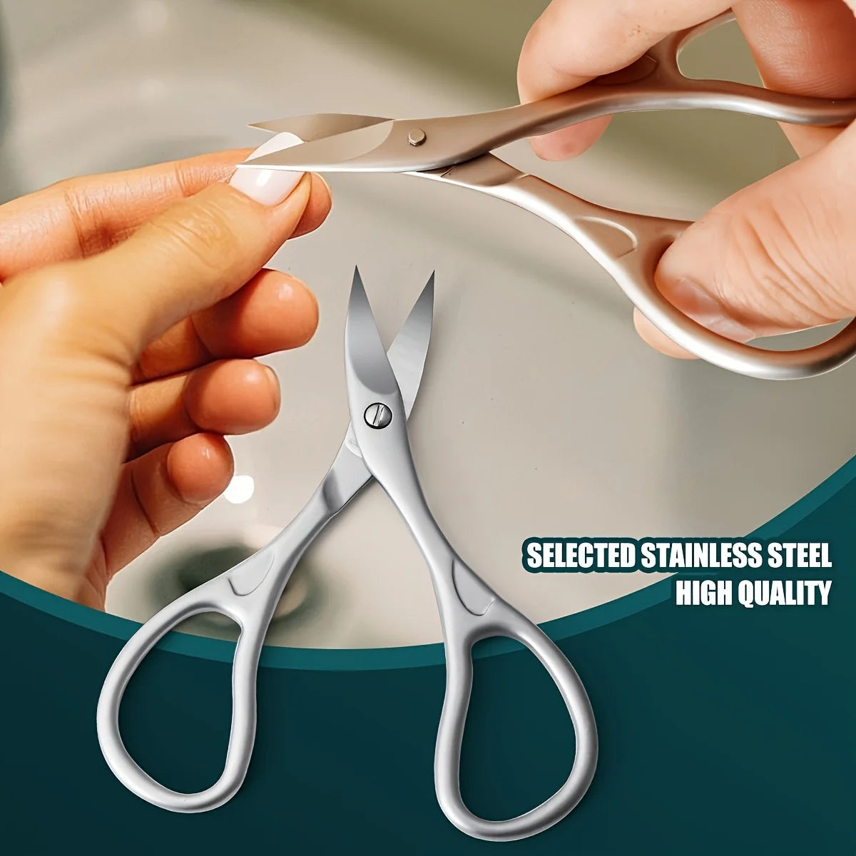Precision Curved Stainless Steel Nail Scissors