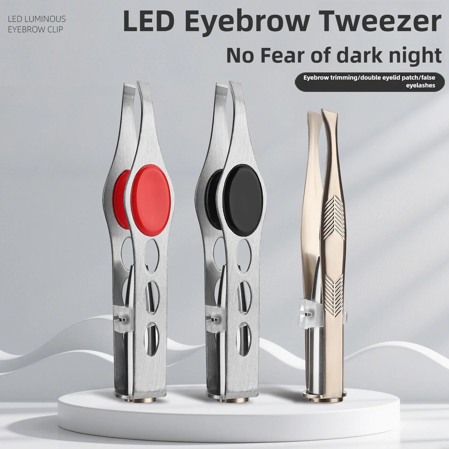 Illuminated LED Eyebrow Tweezer for Precision Grooming