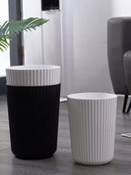 Modern Striped Trash Can for Home and Office