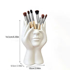 Human Face Art Desktop Organizer and Makeup Brush Holder