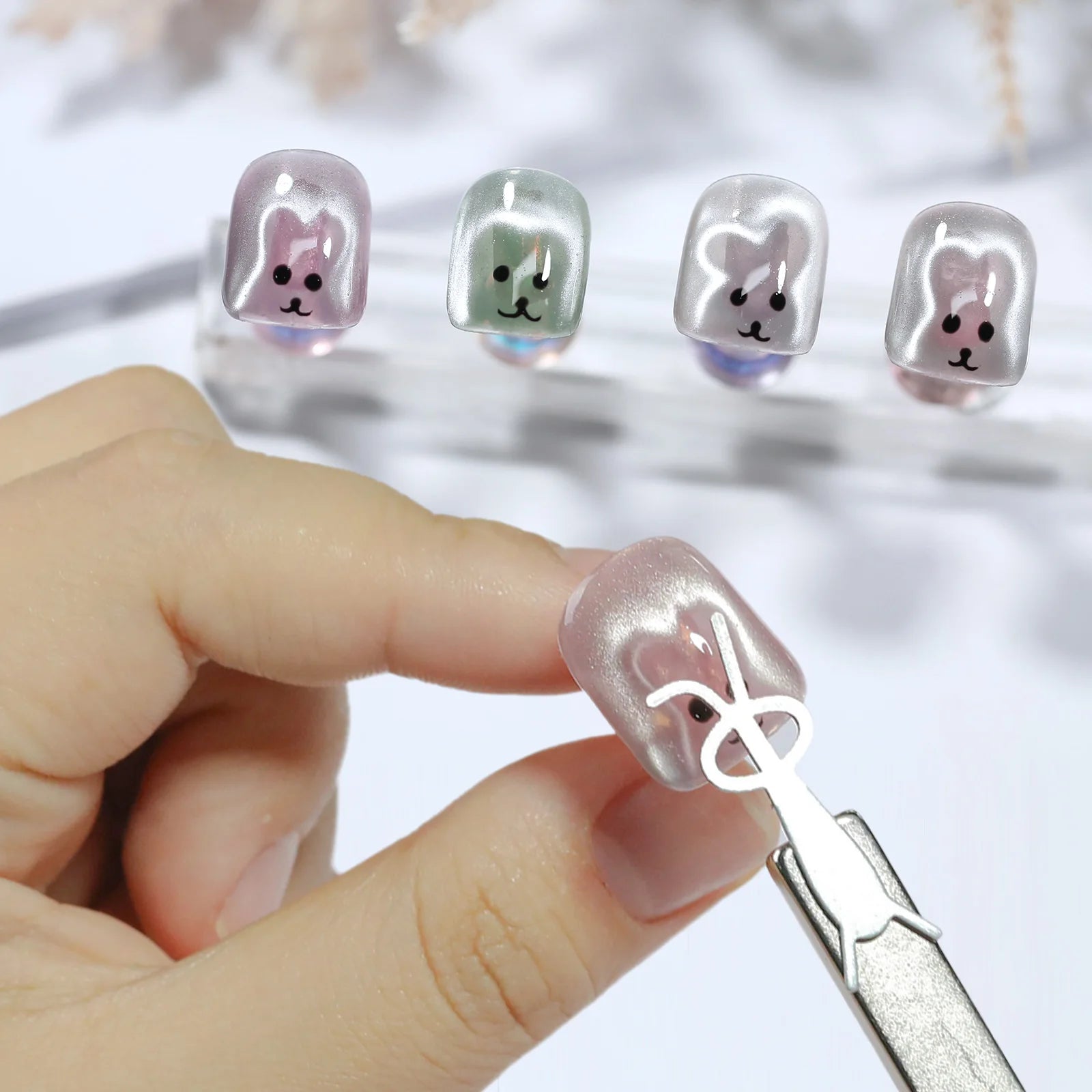 Rabbit Shape Magnetic Nail Art Stencil Tool - 3