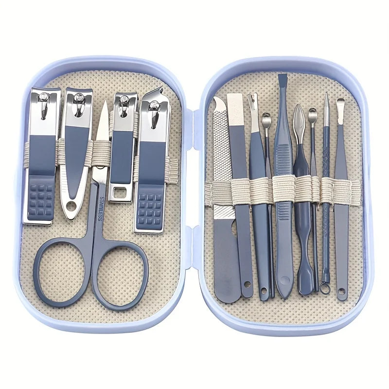 Professional Stainless Steel Manicure and Pedicure Grooming Kit - 14