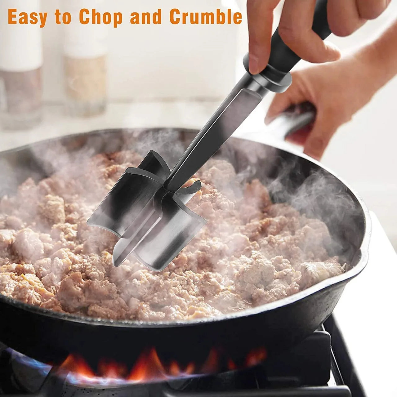 Heat-Resistant Meat Chopper and Masher for Ground Beef
