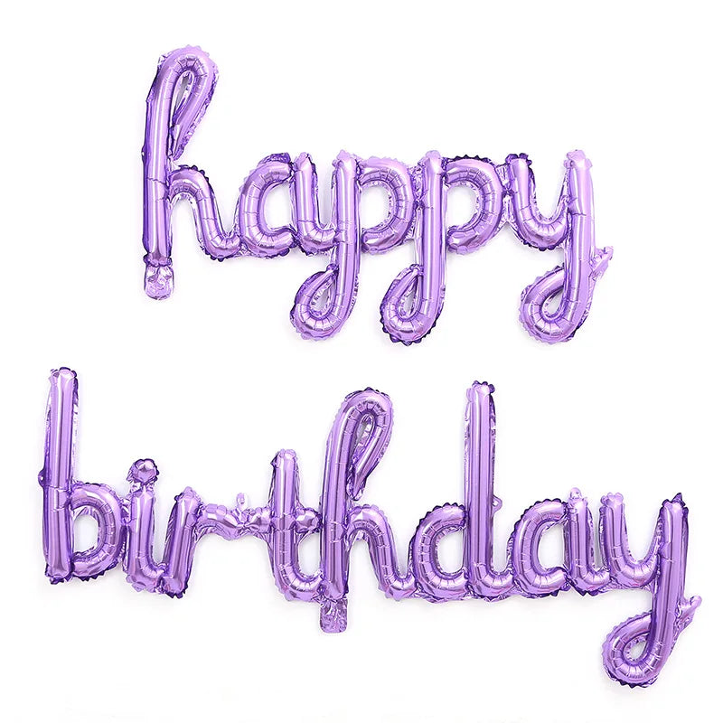 Cursive Happy Birthday Balloon Set
