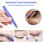 Precision Stainless Steel Eyebrow Tweezer Set