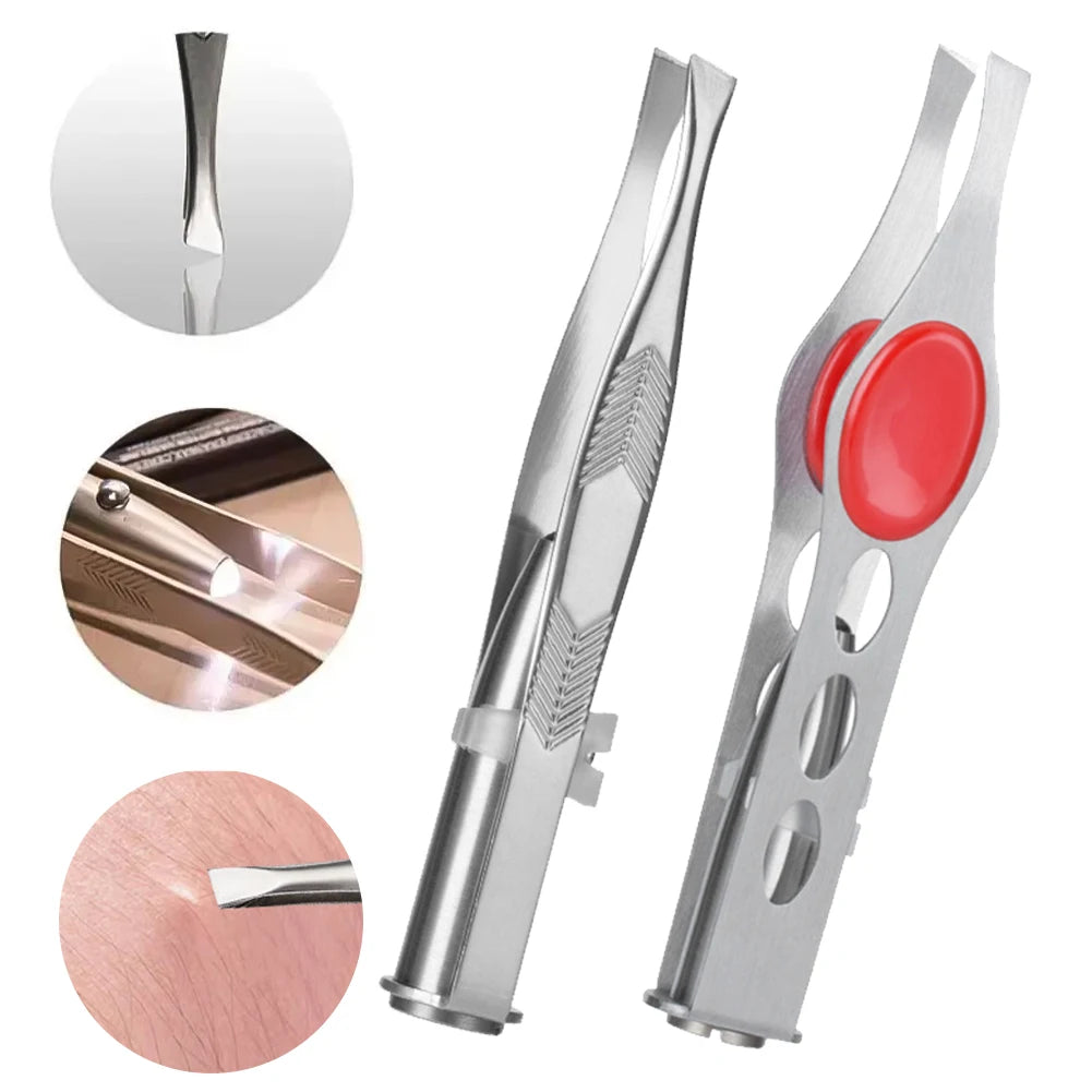 Illuminated LED Eyebrow Tweezer for Precision Grooming