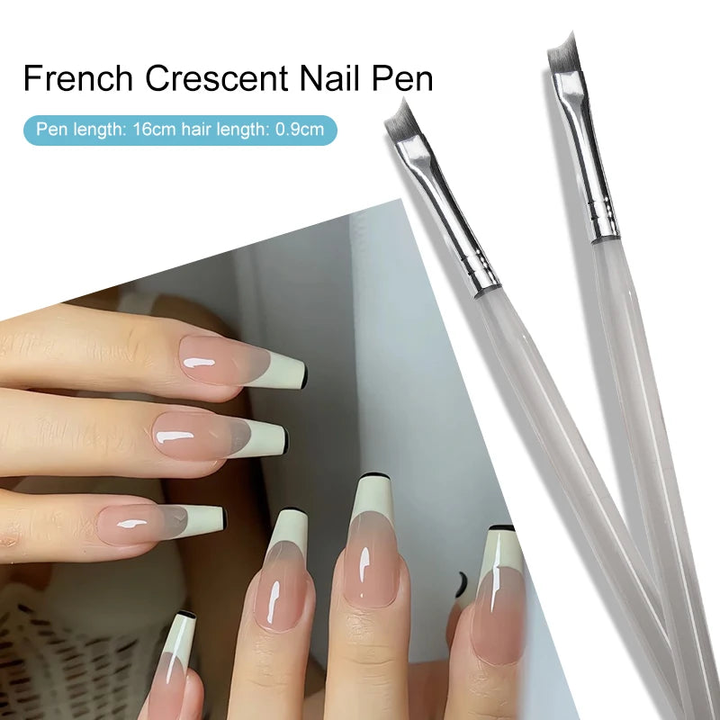 Professional French Tip Nail Art Brush for Perfect Manicures