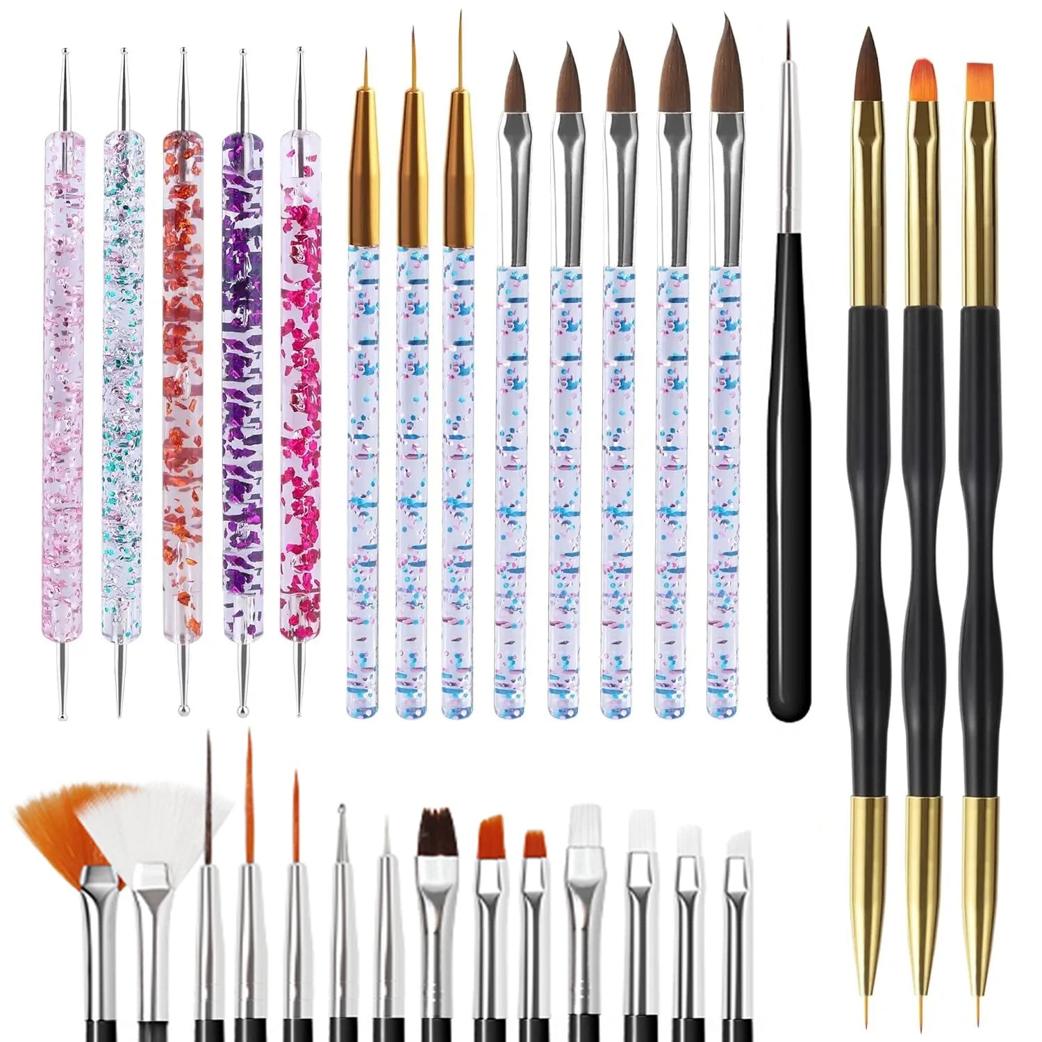Professional Nail Art Brush Set for Manicure Designs - 18