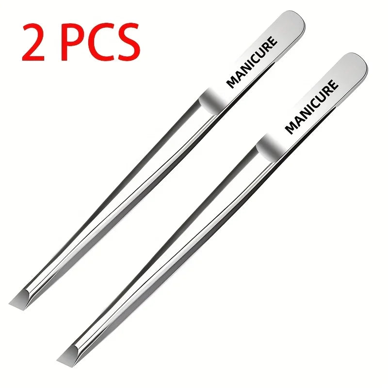 Precision Stainless Steel Slant-Tip Eyebrow Tweezers
