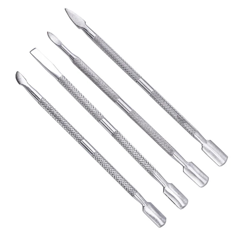 Professional Stainless Steel Cuticle Pusher Manicure Set - 10