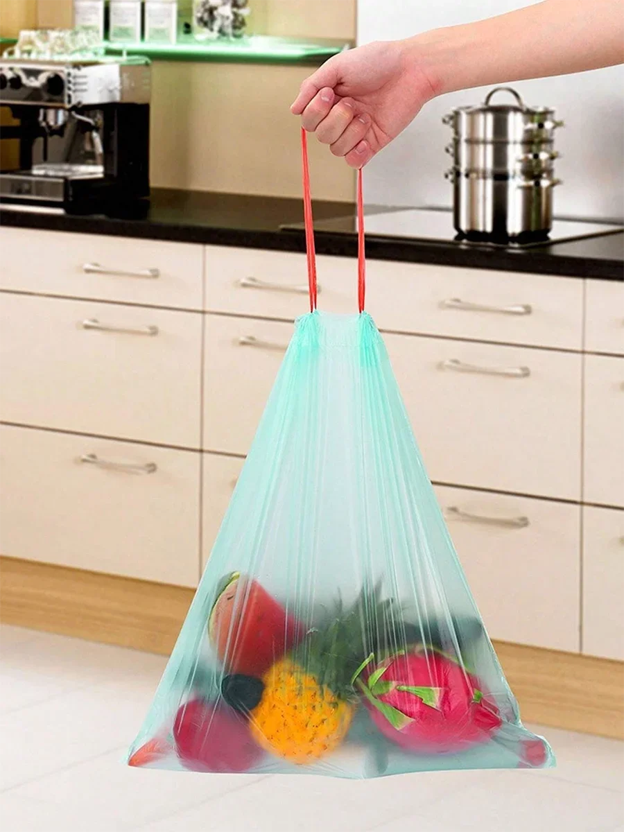 Heavy-Duty Drawstring Trash Bags for Kitchen and Home - 15