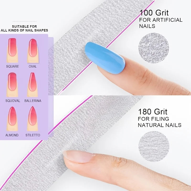 Professional Dual-Sided Half Moon Nail Files - 2