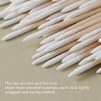 Pointed Precision Cotton Swabs for Nail Art and Makeup