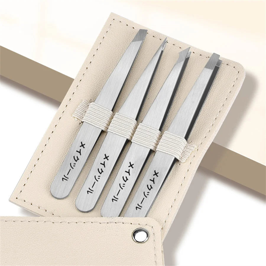 Professional Stainless Steel Eyebrow Tweezer Grooming Set - 20