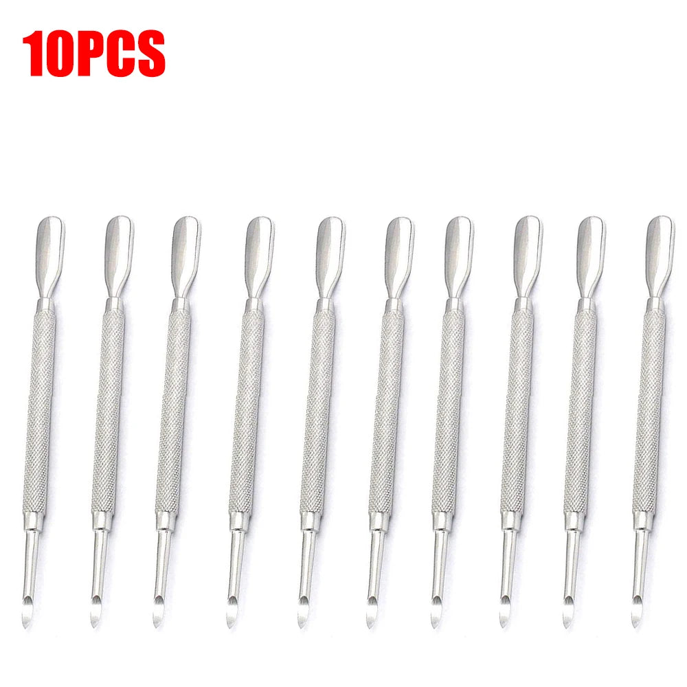 Dual-Ended Stainless Steel Cuticle Pusher and Nail Cleaner - 19
