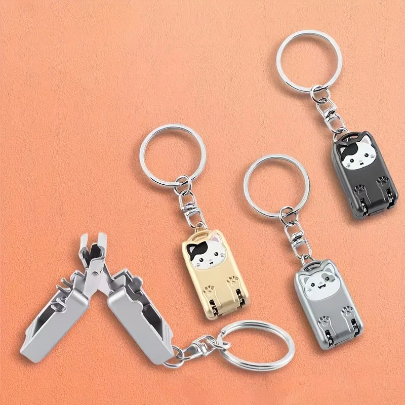 Foldable Kitten Keychain Nail Clipper