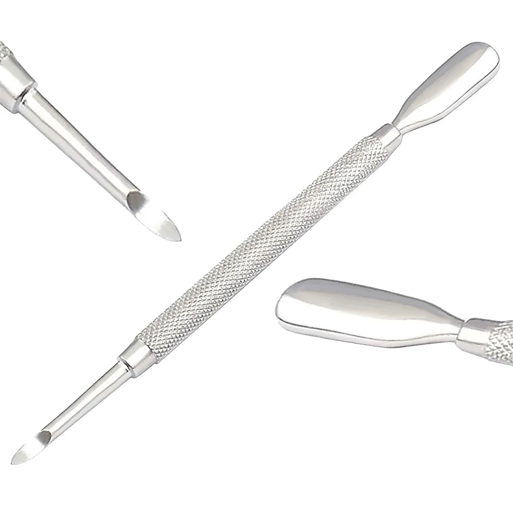 Dual-Ended Stainless Steel Cuticle Pusher and Nail Cleaner - 3