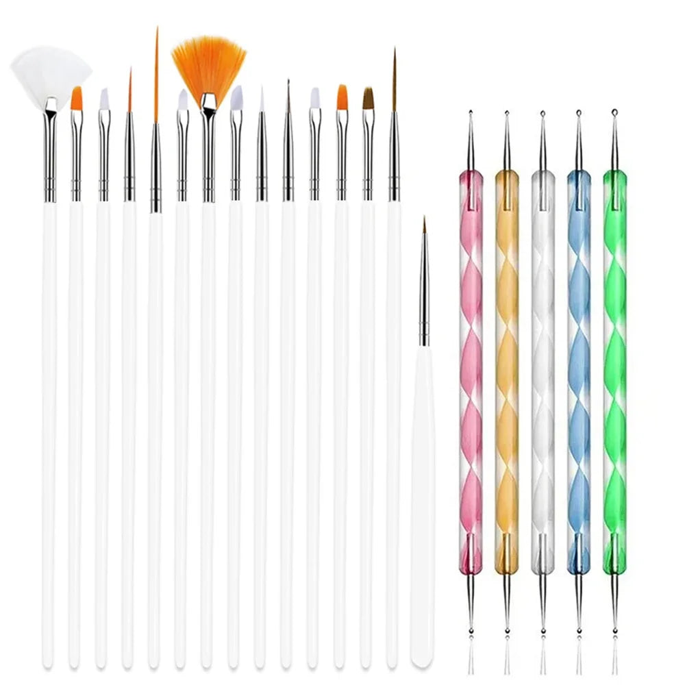 Professional Nail Art Brush and Dotting Tool Kit - 16