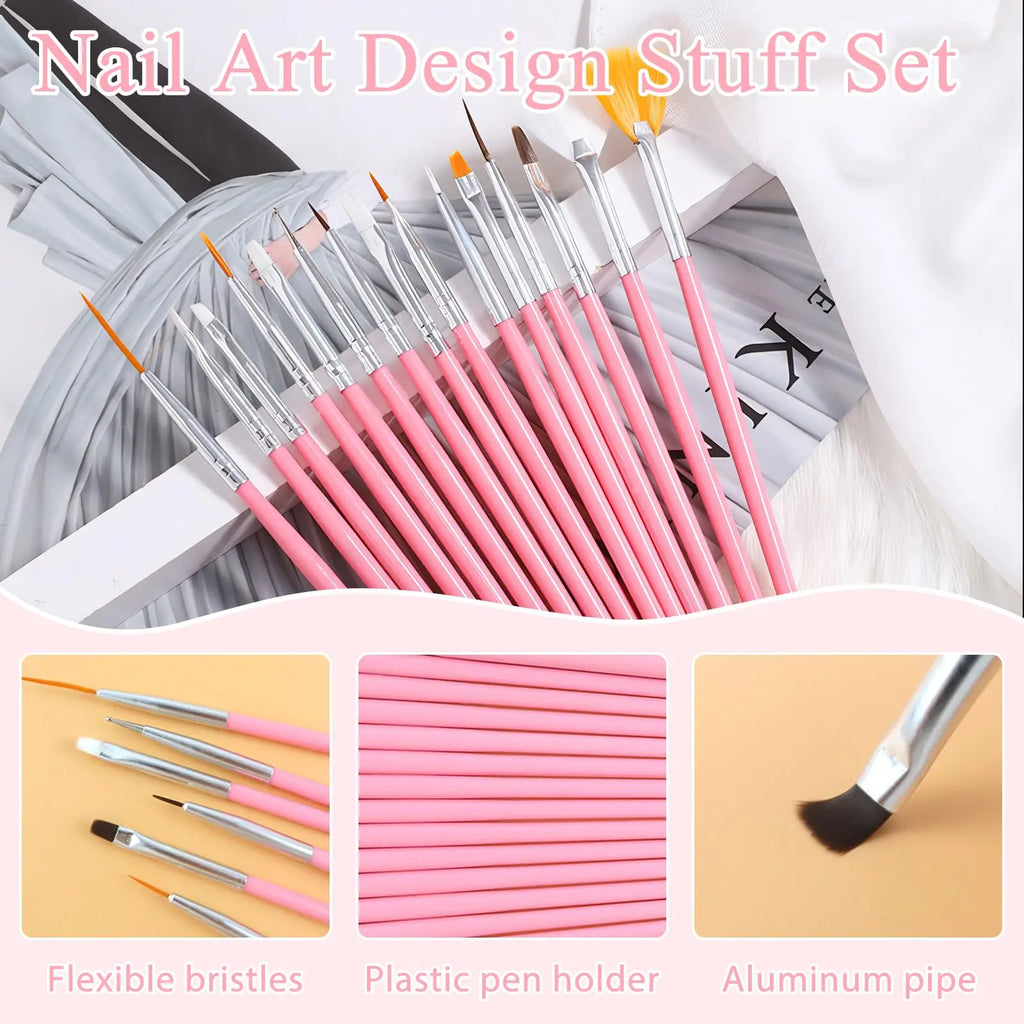 Professional Nail Art Brush Set for Manicure Design