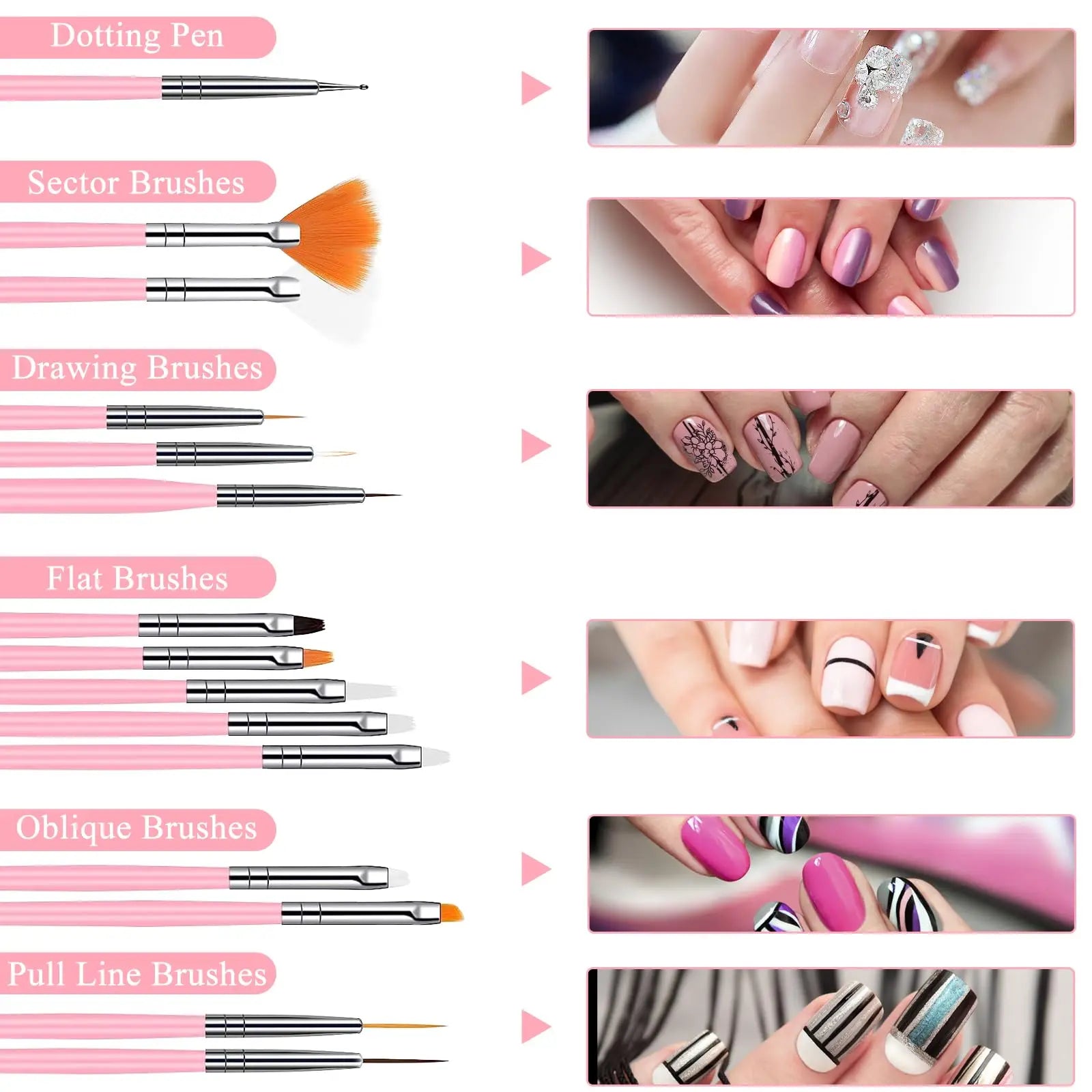 Professional Nail Art Brush Set for Manicure Design