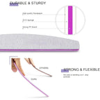 Professional Dual-Sided Half Moon Nail Files