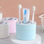4-Slot Bathroom Toothbrush and Toothpaste Organizer Stand