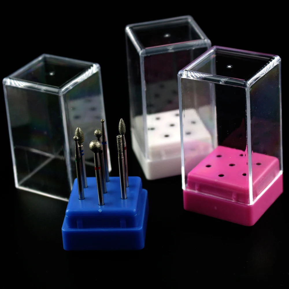 Clear Nail Drill Bit Storage Case - 6