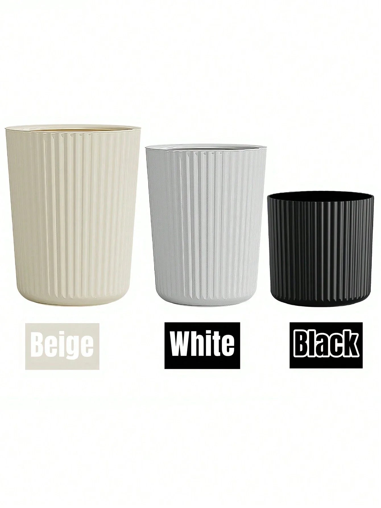 Modern Striped Trash Can for Home and Office - 10