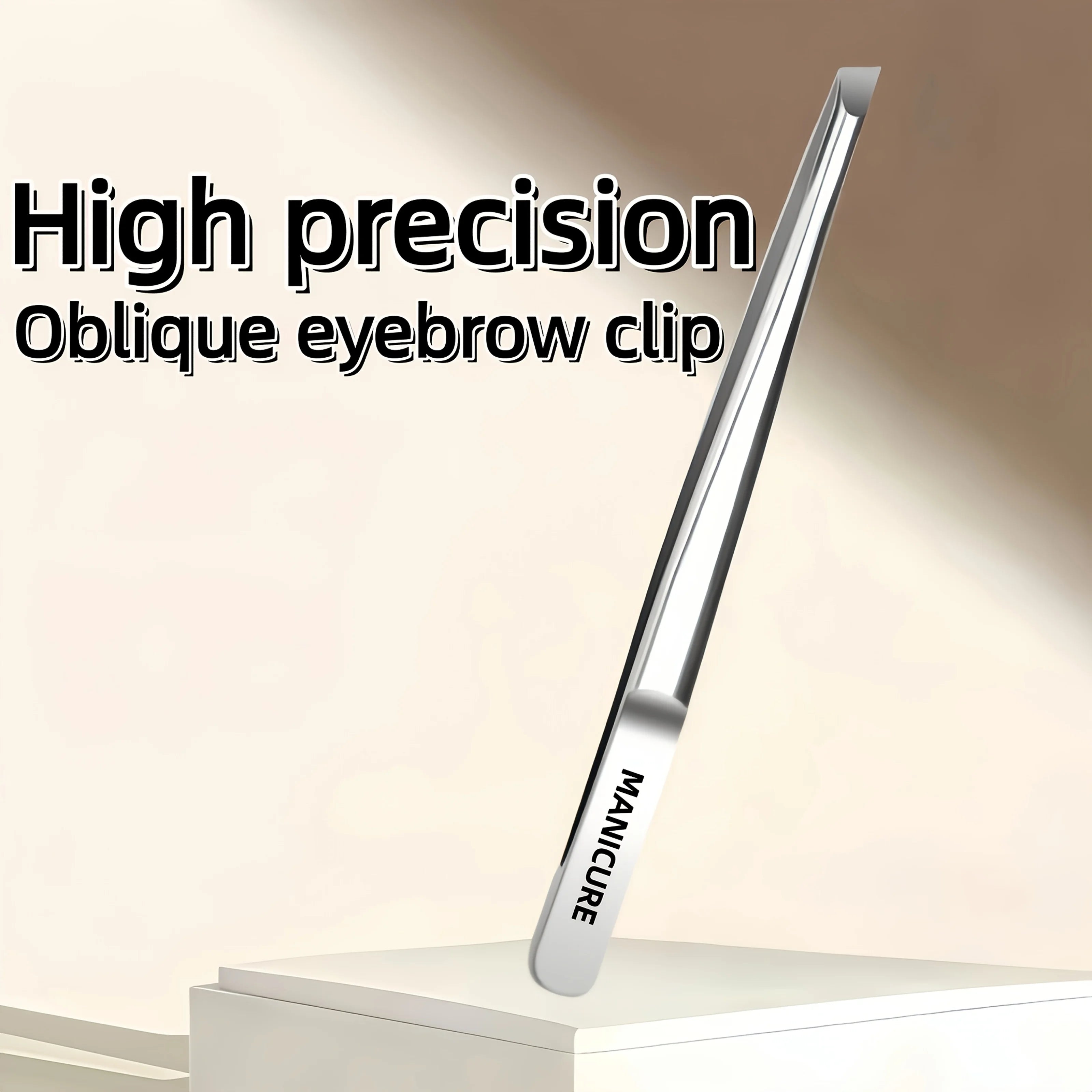 Precision Stainless Steel Slant-Tip Eyebrow Tweezers