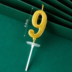 3D Gold Number Birthday Cake Candle