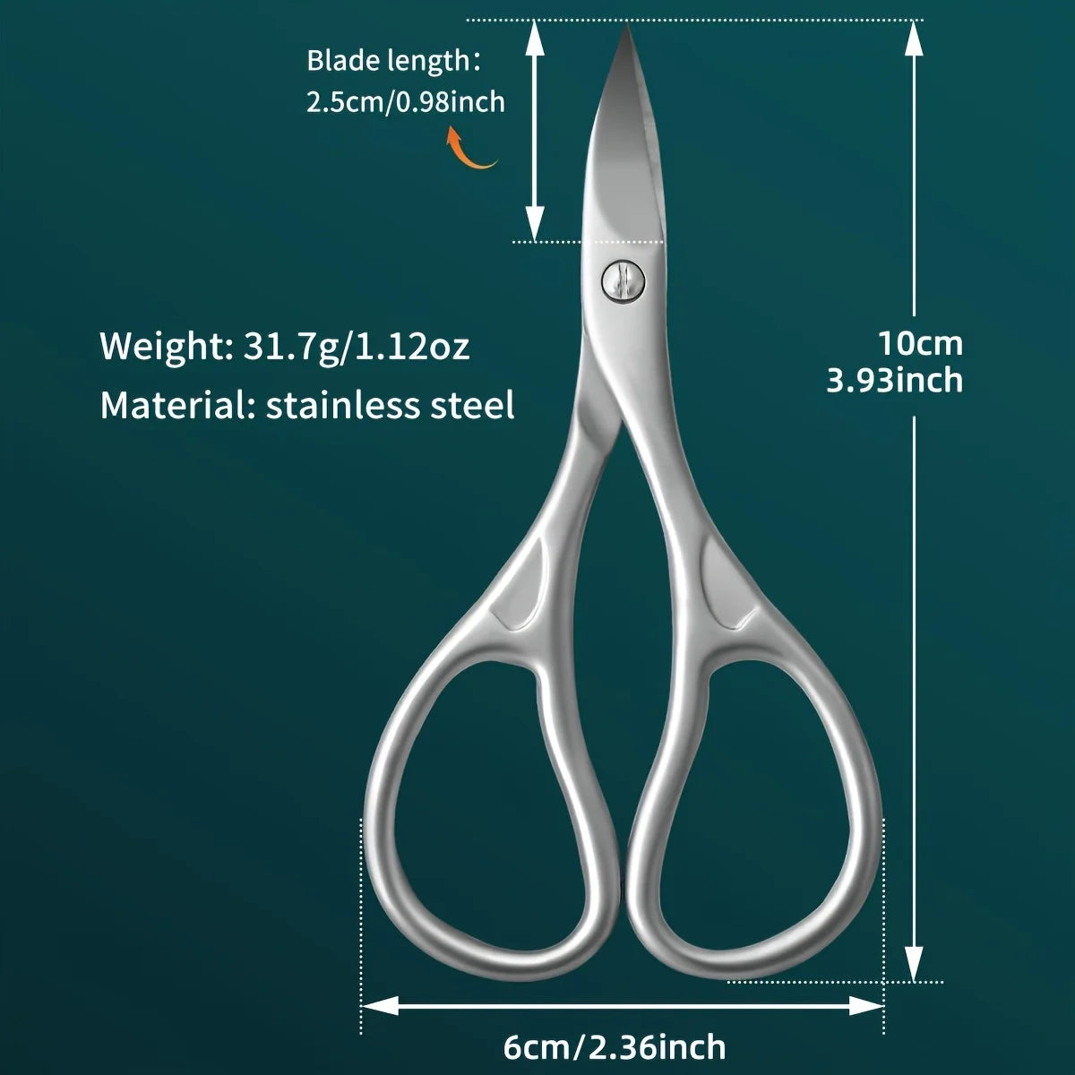 Precision Curved Stainless Steel Nail Scissors