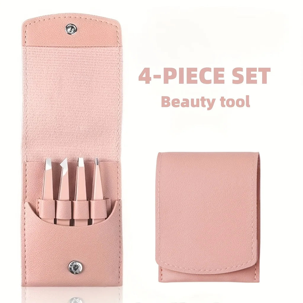 Precision Stainless Steel Eyebrow Tweezer Set - 6