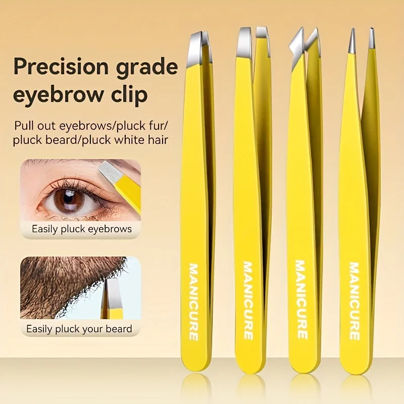 Precision Slanted Eyebrow Tweezers Set - 3