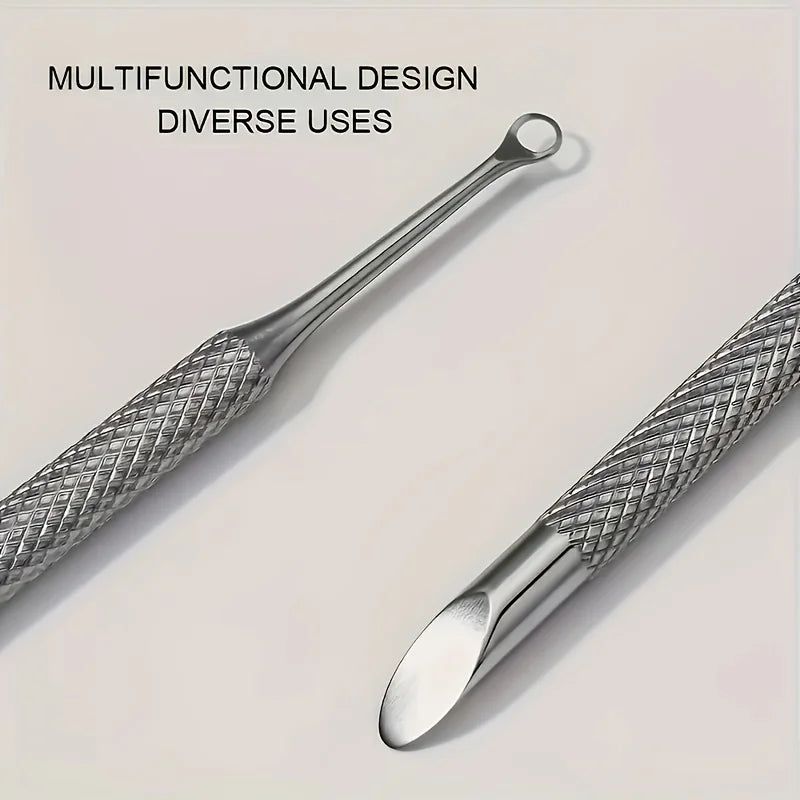 Professional Stainless Steel Cuticle Pusher and Nail Cleaner