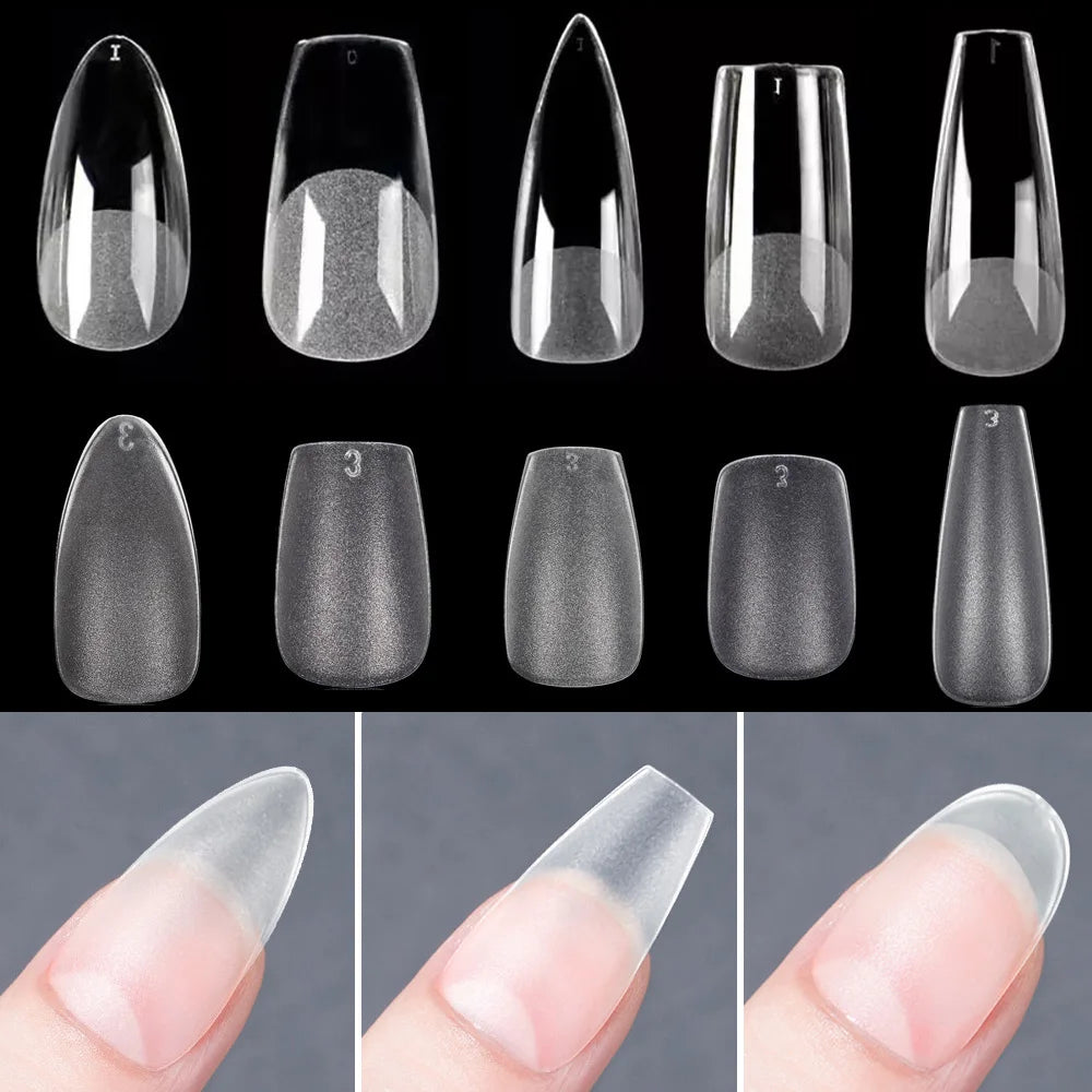 Matte Soft Gel Full Cover Almond Nail Tips