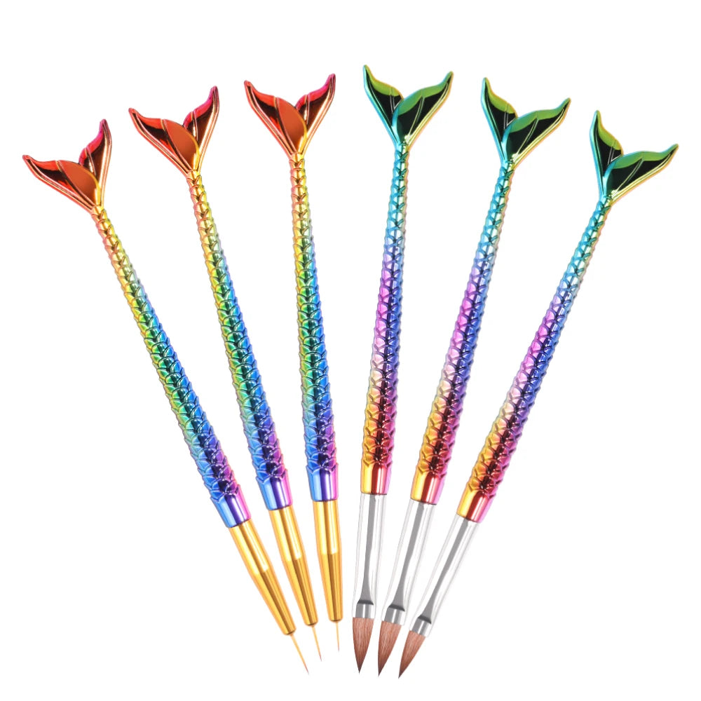 Mermaid Professional Nail Art Brush Set for Manicure Design