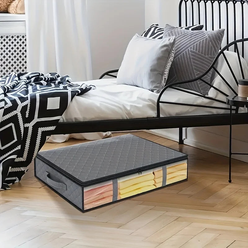 Foldable Under-Bed Storage Organizer for Bedding and Clothes