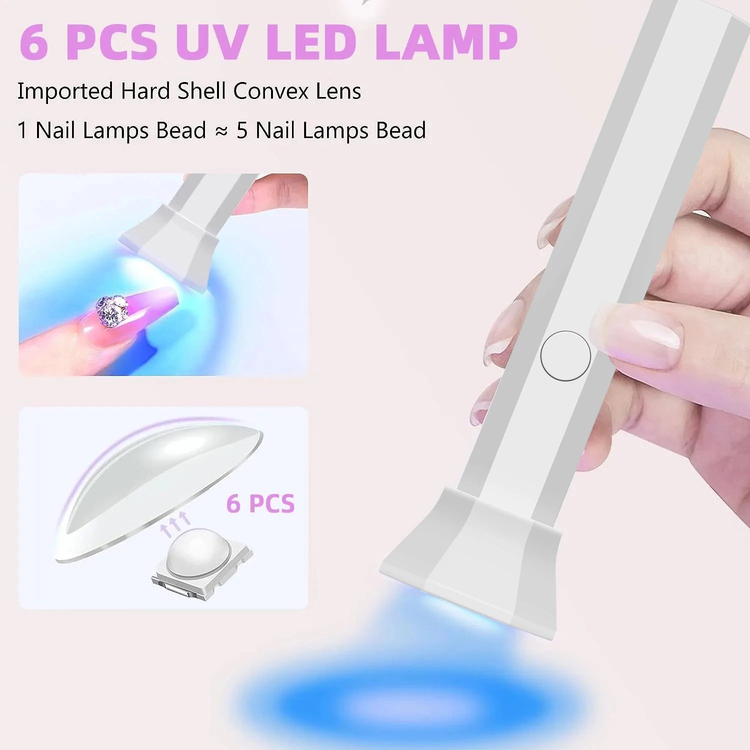 Portable Handheld UV LED Nail Curing Lamp for Gel Polish