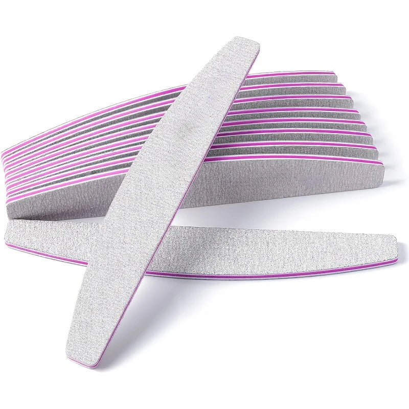 Professional Dual-Sided Half Moon Nail Files - 6