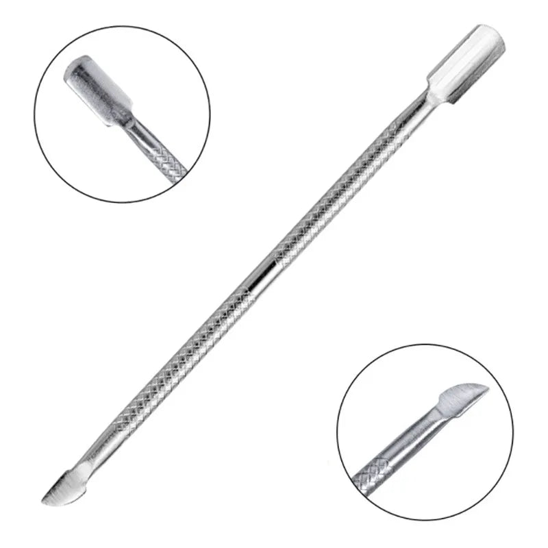 Professional Stainless Steel Dual-Head Cuticle Pusher - 7