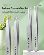 Professional Stainless Steel Eyebrow Tweezer Grooming Set