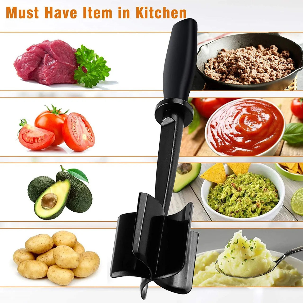 Heat-Resistant Meat Chopper and Masher for Ground Beef - 12