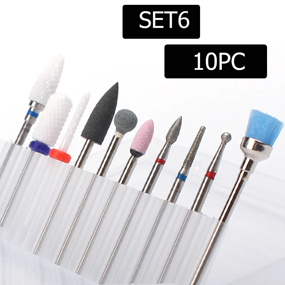 Professional Ceramic Nail Drill Bit Set for Manicure