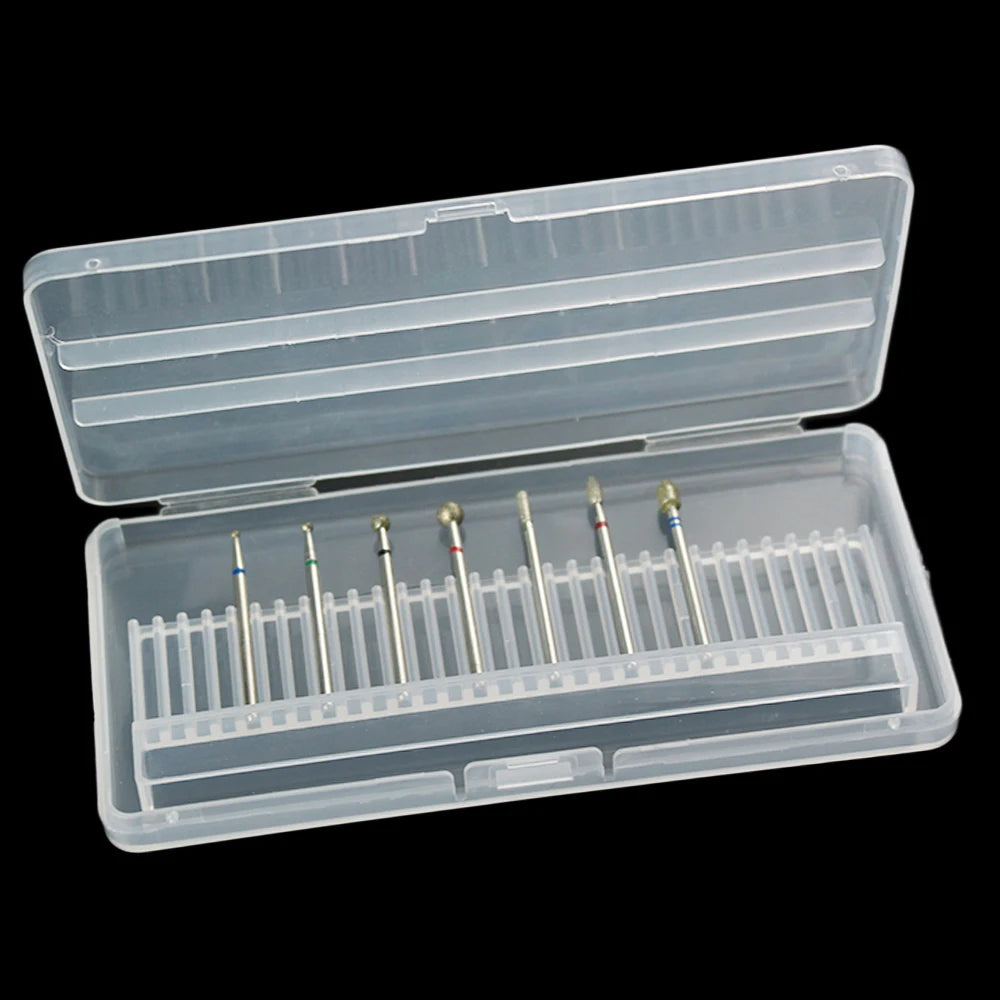 Clear Nail Drill Bit Storage Case