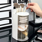 3-Tier Rotating Makeup Organizer with Dustproof Lid