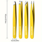 Precision Slanted Eyebrow Tweezers Set