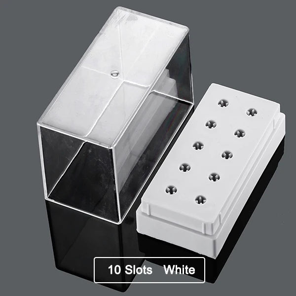 Clear Nail Drill Bit Storage Case